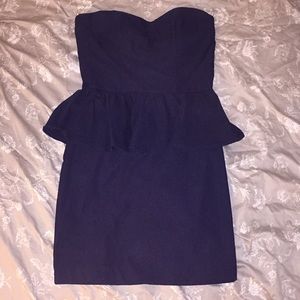 Navy peplum dress, size 9.